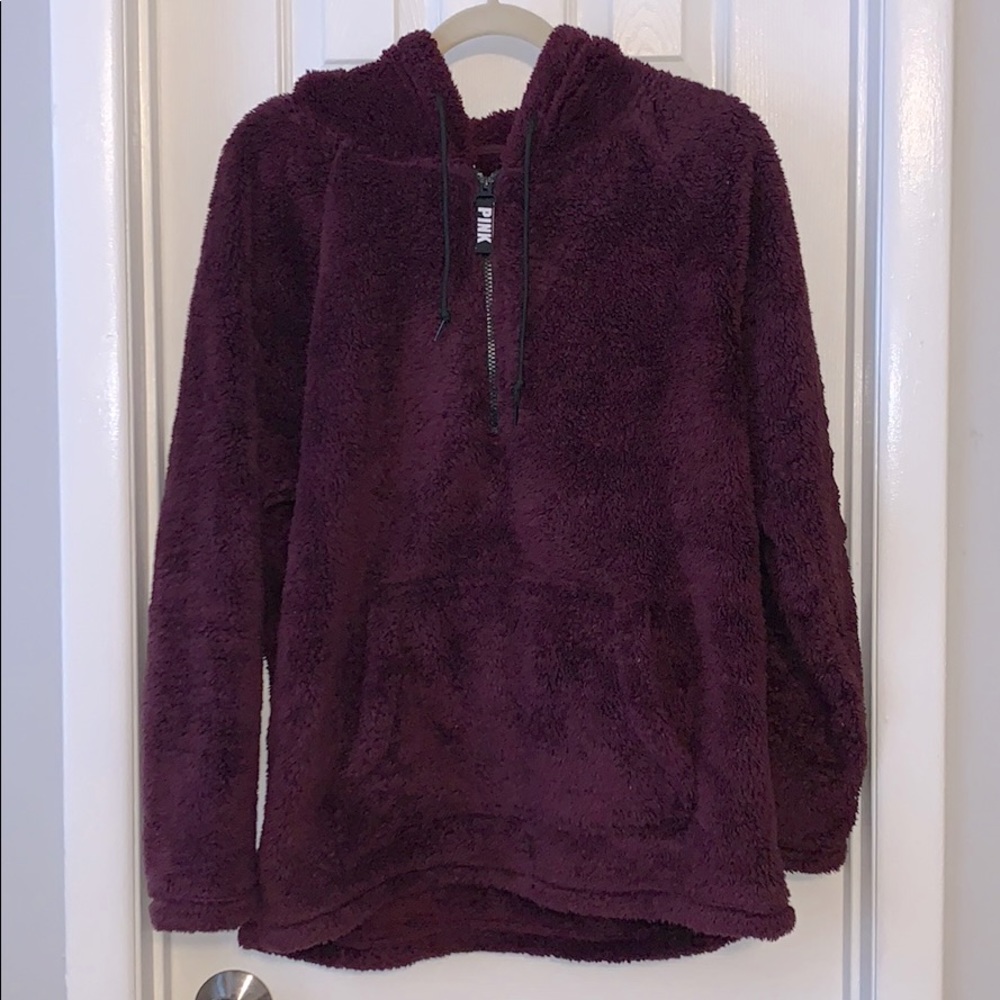 Victoria’s Secret PINK purple hooded sherpa Large